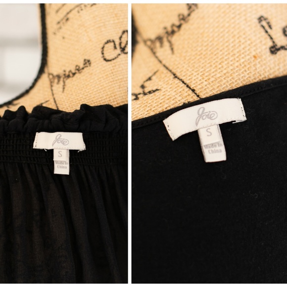 Joie Silk Black Blouson Dress With A Slip - Picture 4 of 6